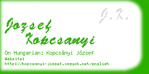 jozsef kopcsanyi business card